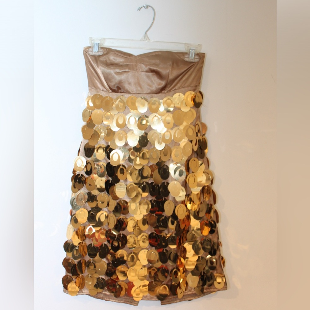 Express Gold Paillette Mini Dress